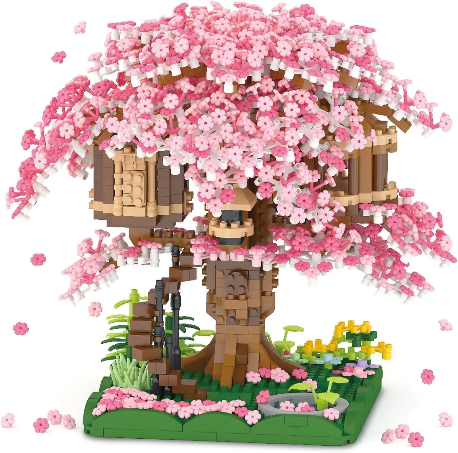 Cherry Blossom Bonsai Tree Building Set, Japanese Sakura Tree House Model Sets for Adults, 2028Pcs Mini Micro Bricks Collectible Creative Gift for Teens Girls 14 