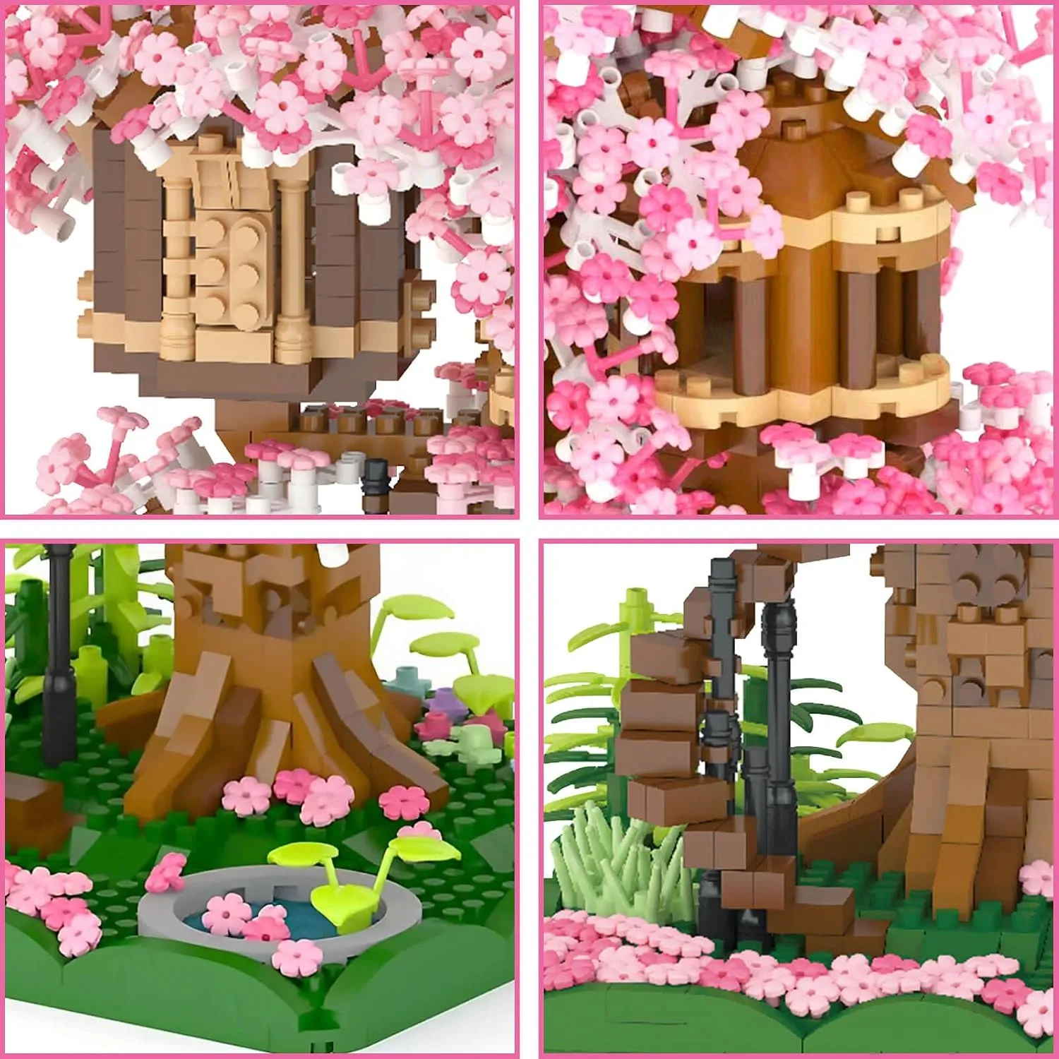 Cherry Blossom Bonsai Tree Building Set, Japanese Sakura Tree House Model Sets for Adults, 2028Pcs Mini Micro Bricks Collectible Creative Gift for Teens Girls 14 