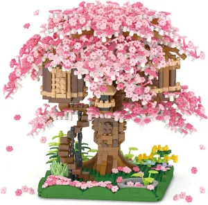 Cherry Blossom Bonsai Tree Building Set, Japanese Sakura Tree House Model Sets for Adults, 2028Pcs Mini Micro Bricks Collectible Creative Gift for Teens Girls 14 