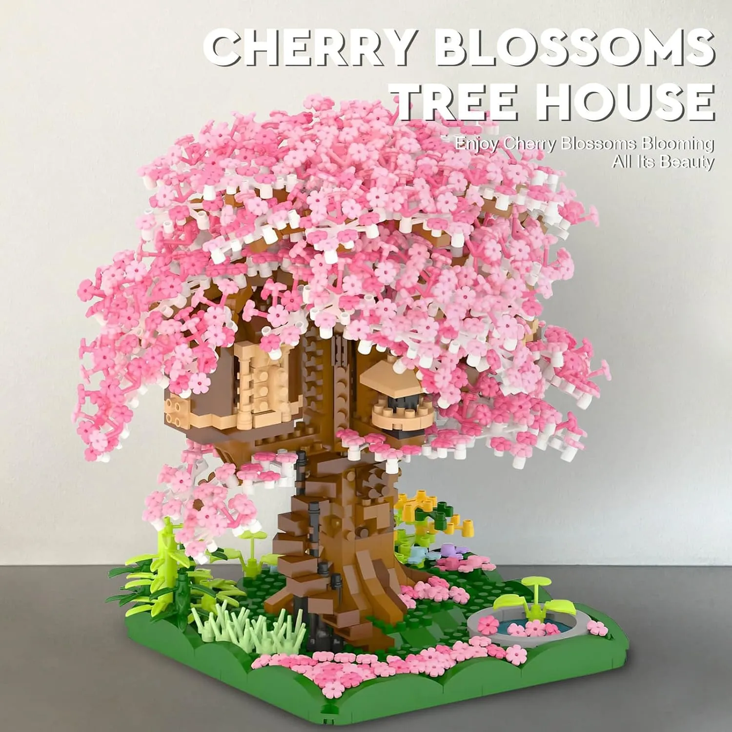 Cherry Blossom Bonsai Tree Building Set, Japanese Sakura Tree House Model Sets for Adults, 2028Pcs Mini Micro Bricks Collectible Creative Gift for Teens Girls 14 