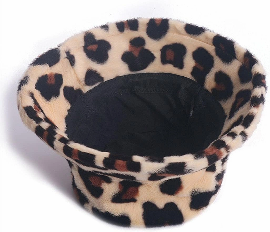 ChezAbbey Faux Fur Bucket Hat, Fuzzy Furry Winter Warm Fisherman Cap, Fluffy Teddy Sherpa Clothe Hats for Women Men Girls