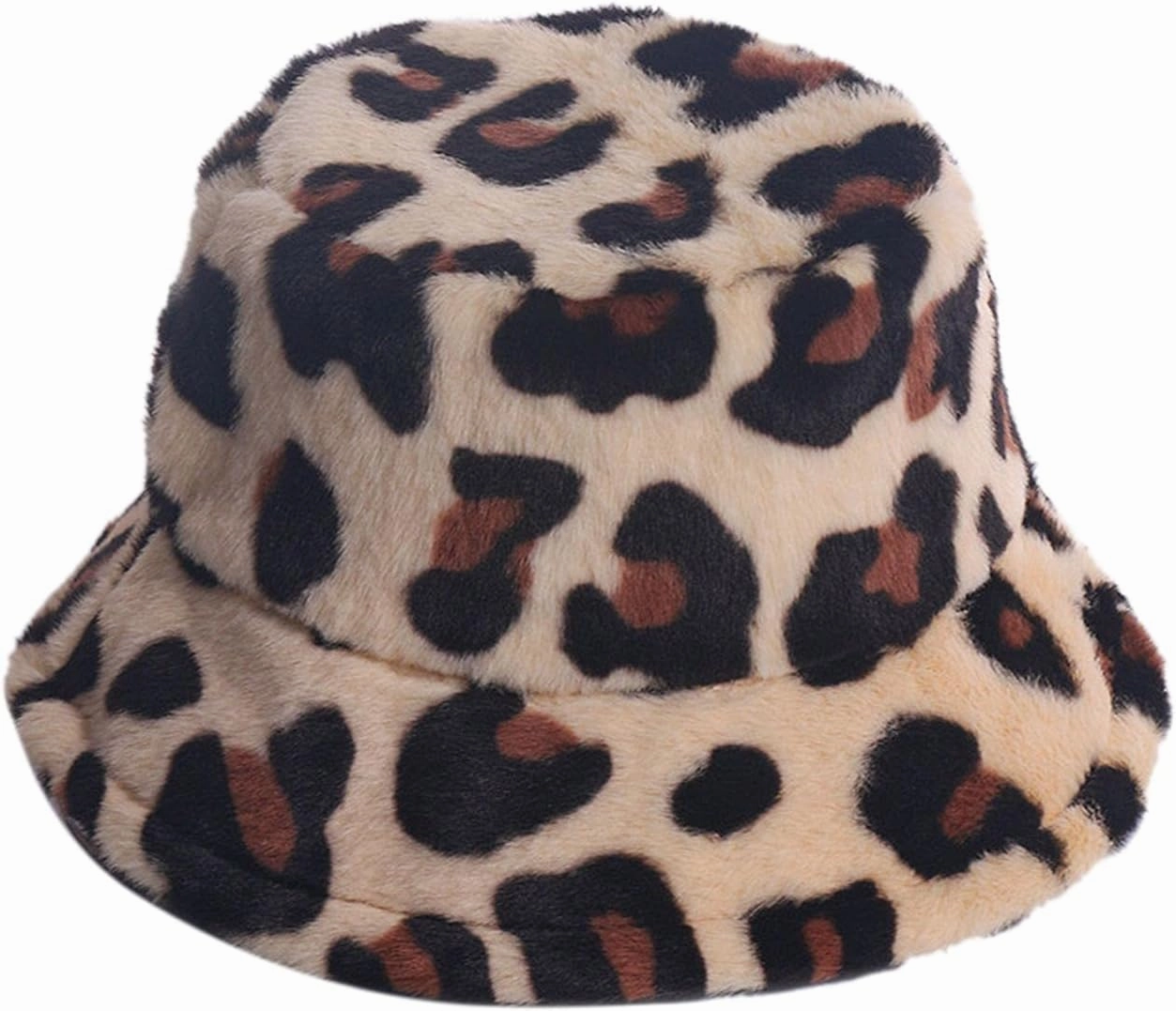 ChezAbbey Faux Fur Bucket Hat, Fuzzy Furry Winter Warm Fisherman Cap, Fluffy Teddy Sherpa Clothe Hats for Women Men Girls