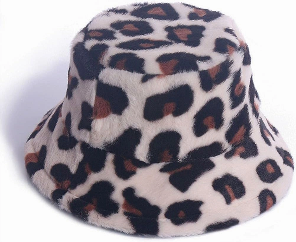 ChezAbbey Faux Fur Bucket Hat, Fuzzy Furry Winter Warm Fisherman Cap, Fluffy Teddy Sherpa Clothe Hats for Women Men Girls