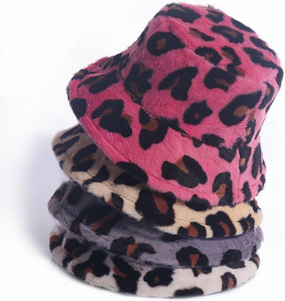 ChezAbbey Faux Fur Bucket Hat, Fuzzy Furry Winter Warm Fisherman Cap, Fluffy Teddy Sherpa Clothe Hats for Women Men Girls