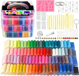 CiaraQ Polymer Clay Kit, Oven Bake Modeling Clay with Sculpting Tools, 86 Colors, 5.31 lb