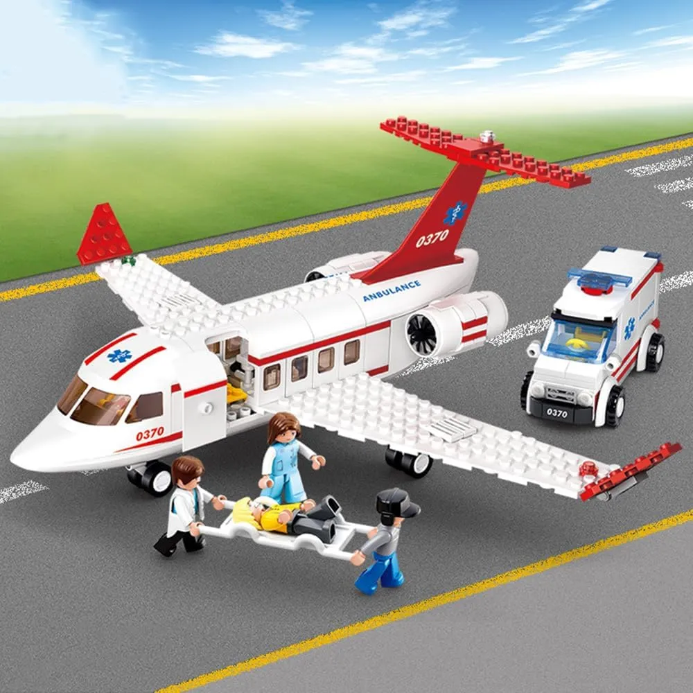 City Airplane Station Toy for 6-12 Years Old Boys, Airport Building Kits Kids Toys STEM Learning Building Bricks Helicopter Birthday Gift for 6-12 Children (335 Pieces)