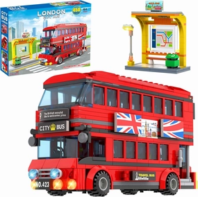 City London Bus Station Building Blocks Set, Double Deckers London Travel Bus and Bus Station, Best Learning Roleplay STEM Bricks Play Toys Gift for Boys Girls Aged 6-12 (458 Pcs)