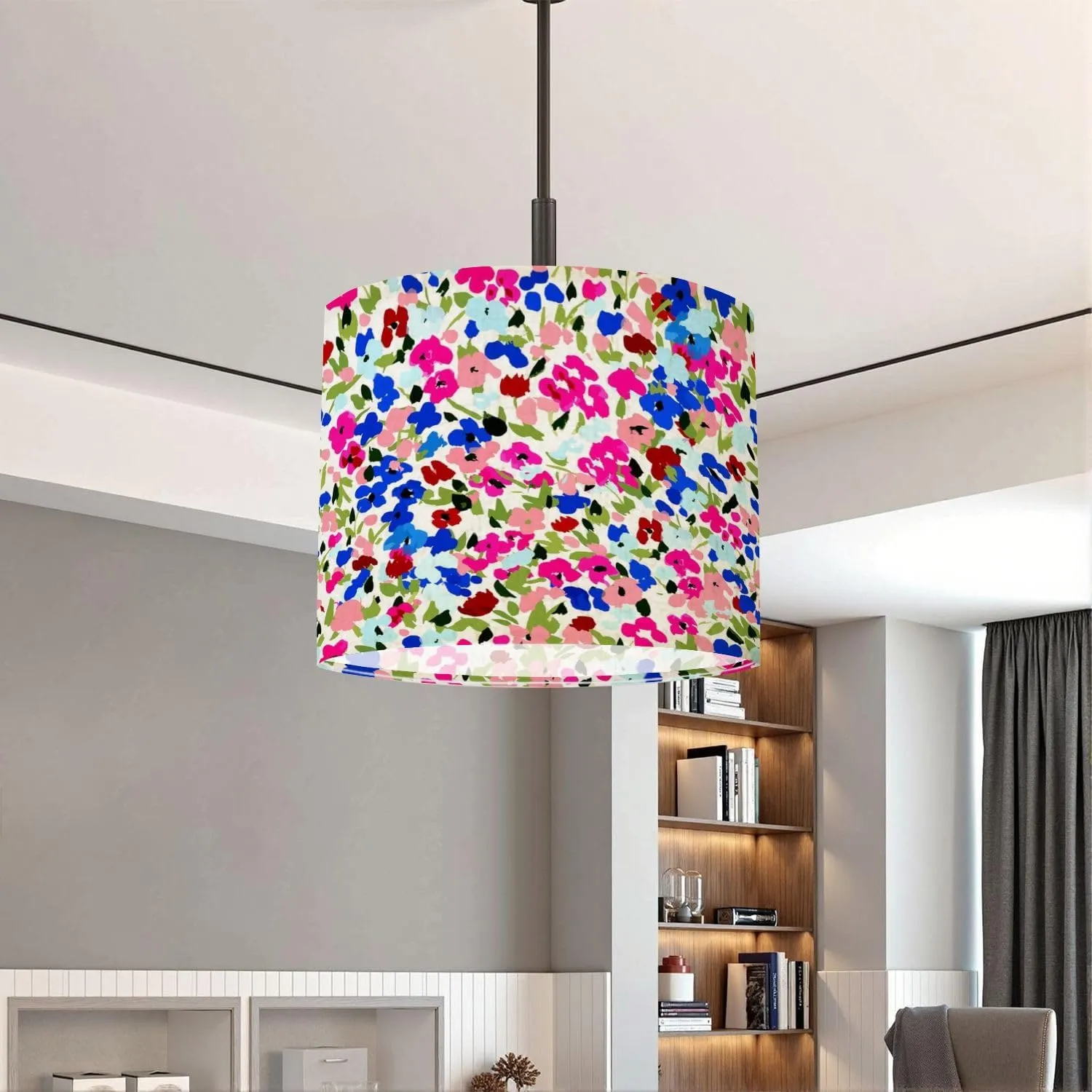 Colorful Lampshades Lamp Shades Boho 1 Pack tiny flowers For summer print dress Light Shade for Table Lamps Floor Lamps Drum Lamp Shades Lampshade Replacement