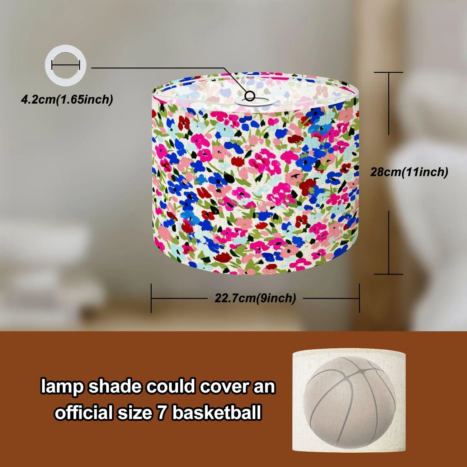 Colorful Lampshades Lamp Shades Boho 1 Pack tiny flowers For summer print dress Light Shade for Table Lamps Floor Lamps Drum Lamp Shades Lampshade Replacement