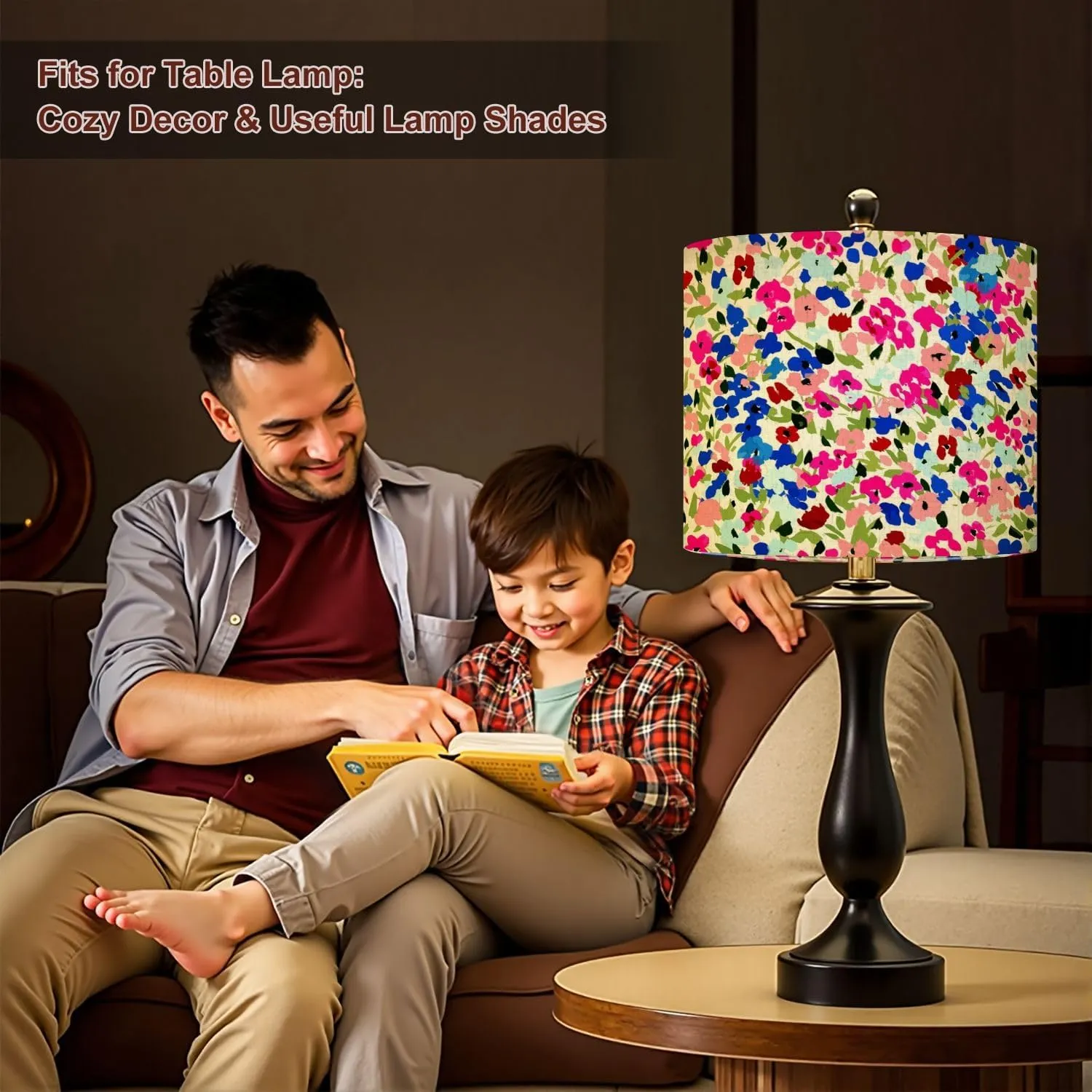 Colorful Lampshades Lamp Shades Boho 1 Pack tiny flowers For summer print dress Light Shade for Table Lamps Floor Lamps Drum Lamp Shades Lampshade Replacement
