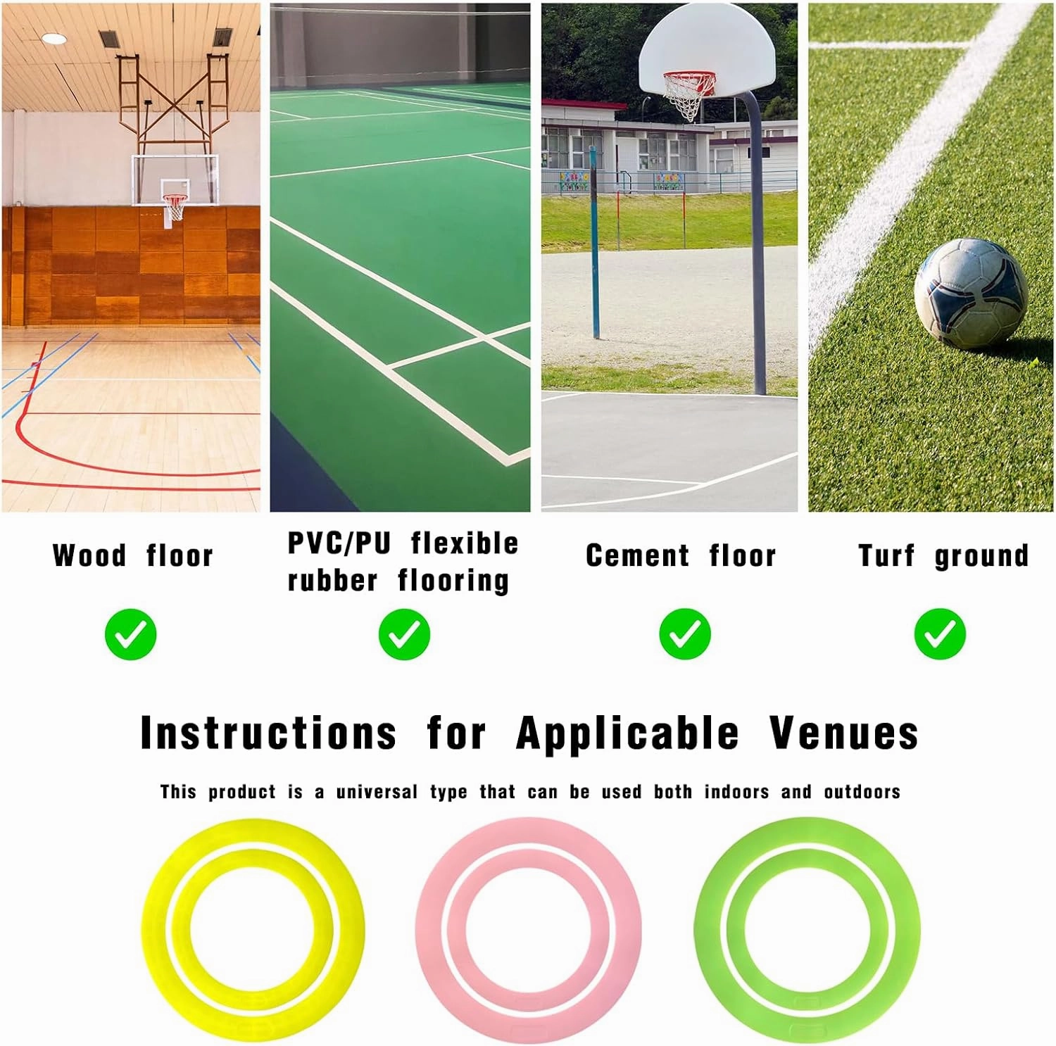 Colorful Anti Slip Safety Agility Rings Speed Rings 3PCs Speed and Agility Training Equipment Basketball Football Agility Training Equipment Soccer Practice Equipment