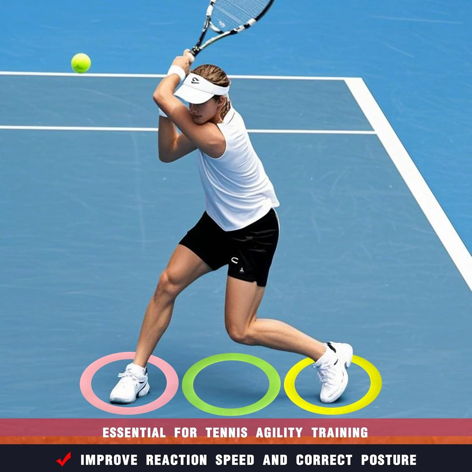 Colorful Anti Slip Safety Agility Rings Speed Rings 3PCs Speed and Agility Training Equipment Basketball Football Agility Training Equipment Soccer Practice Equipment