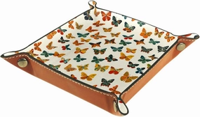 Colorful Art Butterflies Stacking Jewelry Organizer Trays, Small Drawer Organizer Tray for Jewelry, Bracelets, Earrings, Rings, Convenient and Stylish Storage, 20.5x20.5cm, snh-001