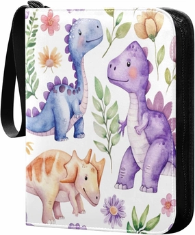 Colorful Dragons 4 Pockets Card Binder for 400 Standard Trading Cards,Waterproof Card Holder Album for TCG, CCG, MTG, Gifts For Boys and Girls