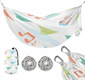 Colorful Paper Airplane Note 330lb Capacity Outdoor Hammock with Hanging Rope Hanging Hammock for Outside Patio Garden hamacas para Deck