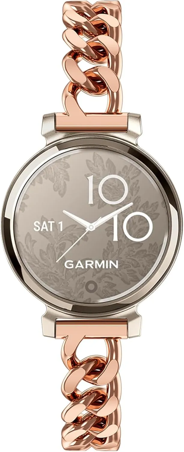 Compatible with Garmin Lily 2 Metal Band, 14mm Slim Metal Stainless Steel Adjustable Straps Replacement Bands Compatible for Garmin Lily 2 Active Smart Watch Accessory for Women Men
