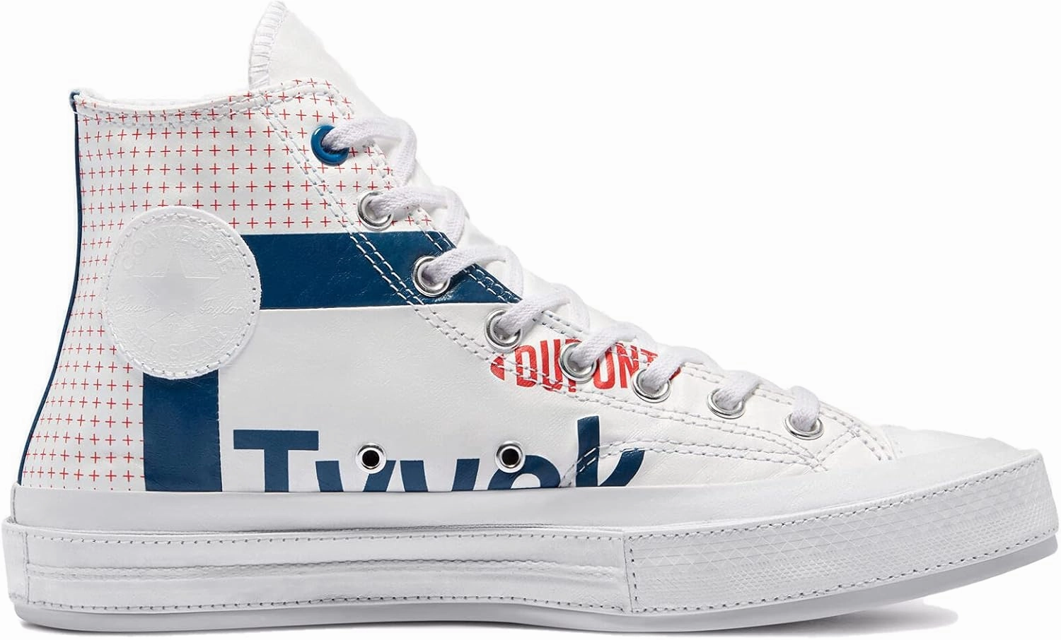 Converse Unisex Chuck Taylor Chuck 70 Hi White/Princess Blue/Fiery Red (Numeric_8_Point_5)