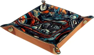 Cool Colorful Motorcycle Stacking Jewelry Organizer Trays, Desk Drawer Organizer Tray for Earrings, Bracelets, Rings, Small and Stylish