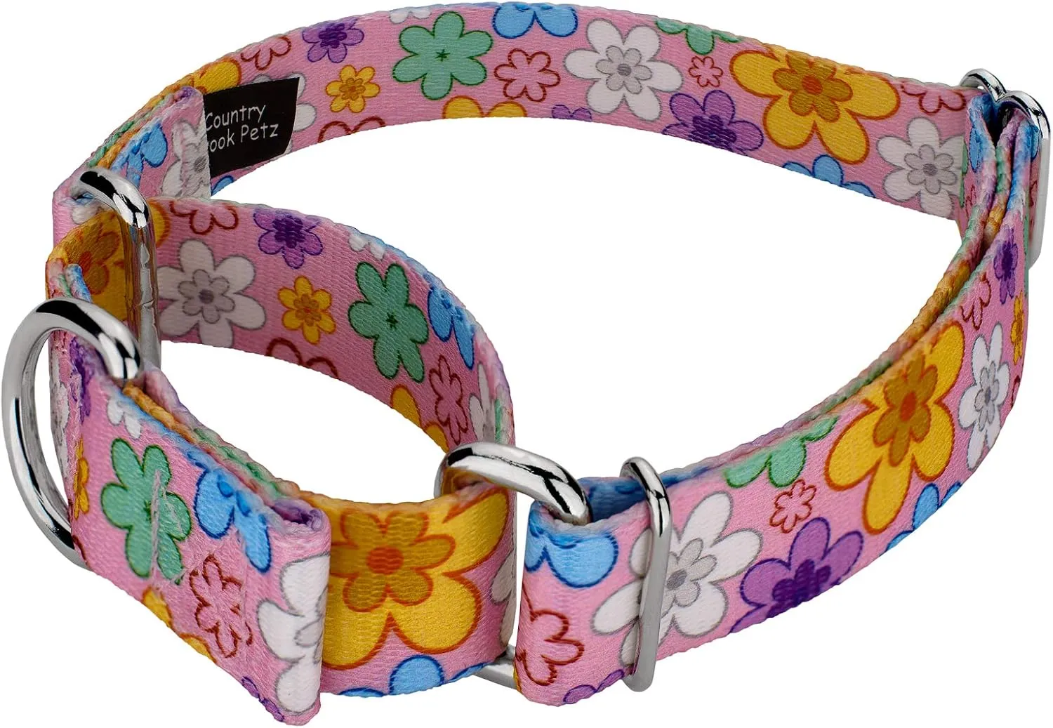 Country Brook Petz - May Flowers Martingale Dog Collar and Leash - Floral Collection Featuring Charming Designs (1/2 Inch, Extra Small)
