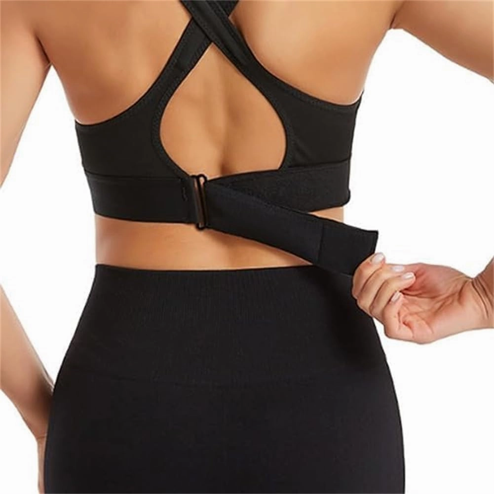 Cozuty Sports Bra, Zipper Front Closure Sports Bra for Women, Wireless Supportive Adjustable Anti-Shock Sports Bra