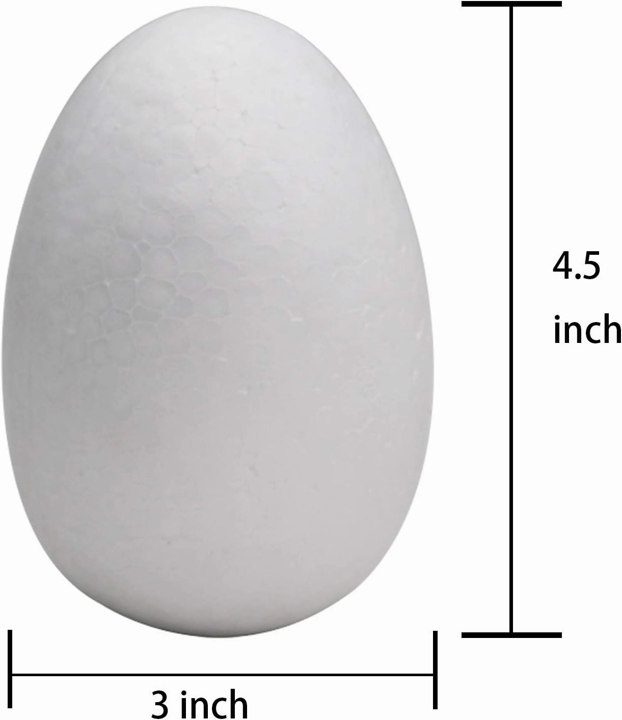 Crafare 4.5 Inch 10 Pack White Craft Foam Eggs Smooth for Easter Christmas Holiday Art Crafts Making Handmade DIY Painting School Projects