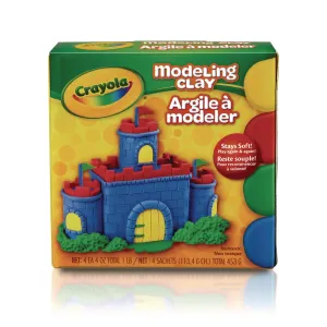 Crayola® Modeling Clay Assortment, 4 oz of Each Color Blue/Green/Red/Yellow, 1 lb