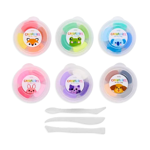 Creatibles DIY Air Dry Clay Kit - Set of 24