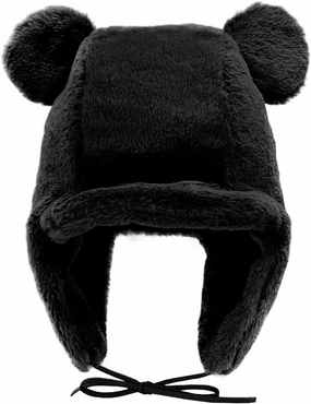 Croogo Fluffy Trapper Hats with Visor Women Winter Ear Flap Ski Cap Faux Fur Russian Ushanka Hat Windproof Eskimo Aviator Hat