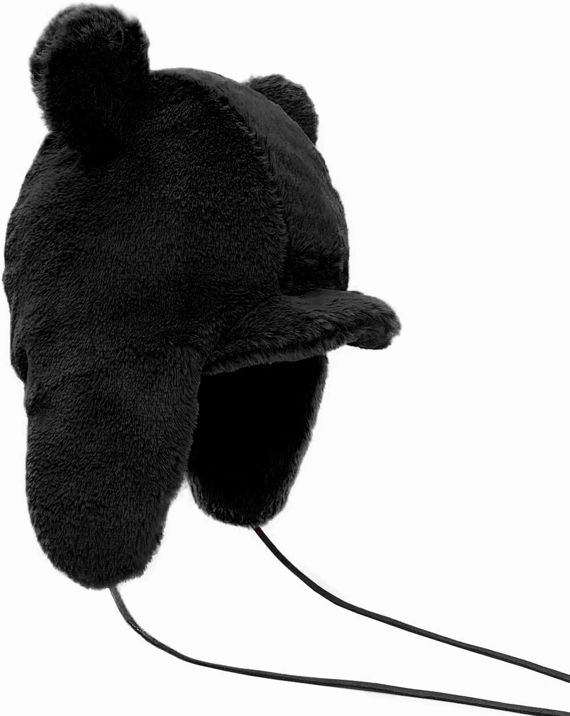 Croogo Fluffy Trapper Hats with Visor Women Winter Ear Flap Ski Cap Faux Fur Russian Ushanka Hat Windproof Eskimo Aviator Hat