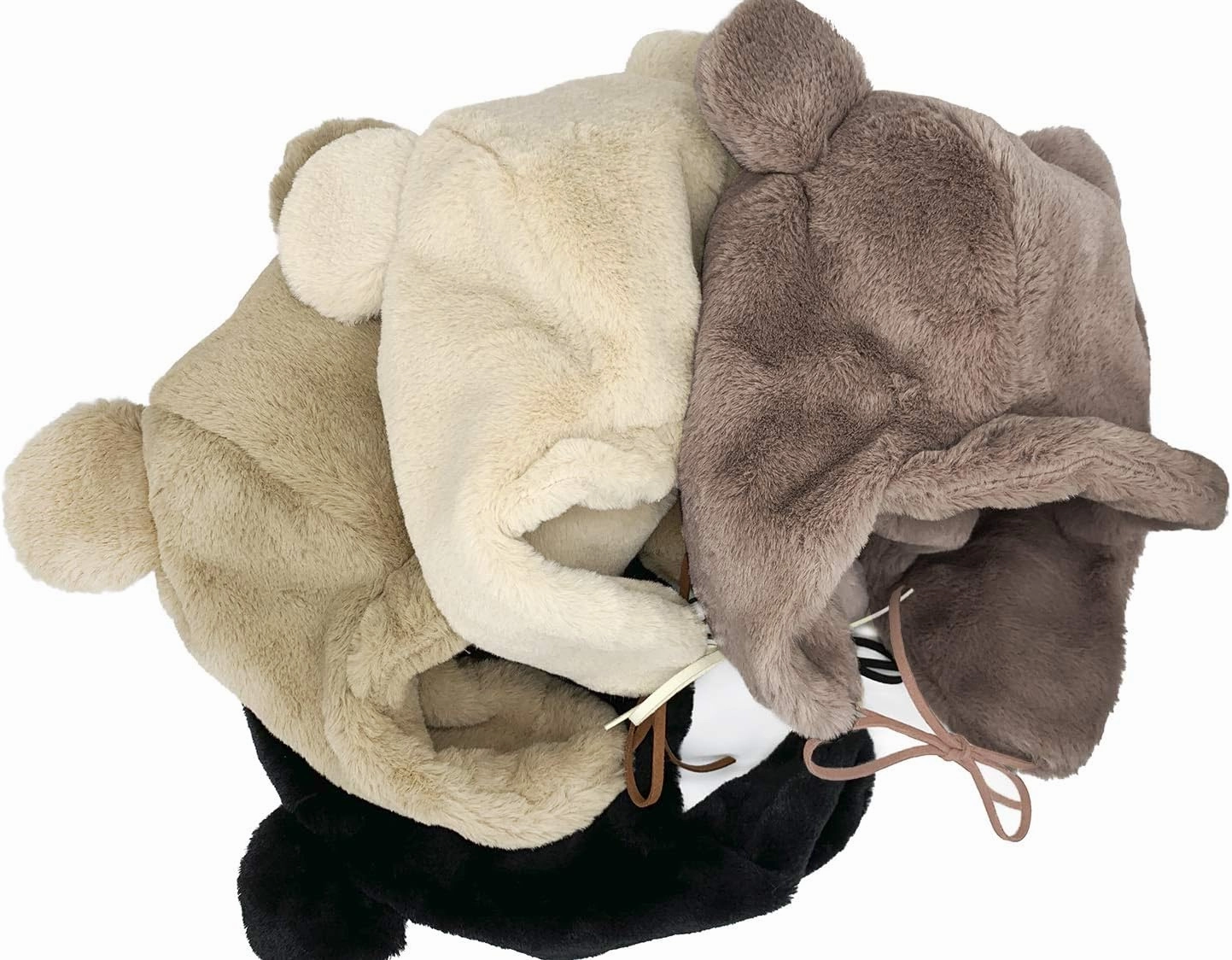 Croogo Fluffy Trapper Hats with Visor Women Winter Ear Flap Ski Cap Faux Fur Russian Ushanka Hat Windproof Eskimo Aviator Hat