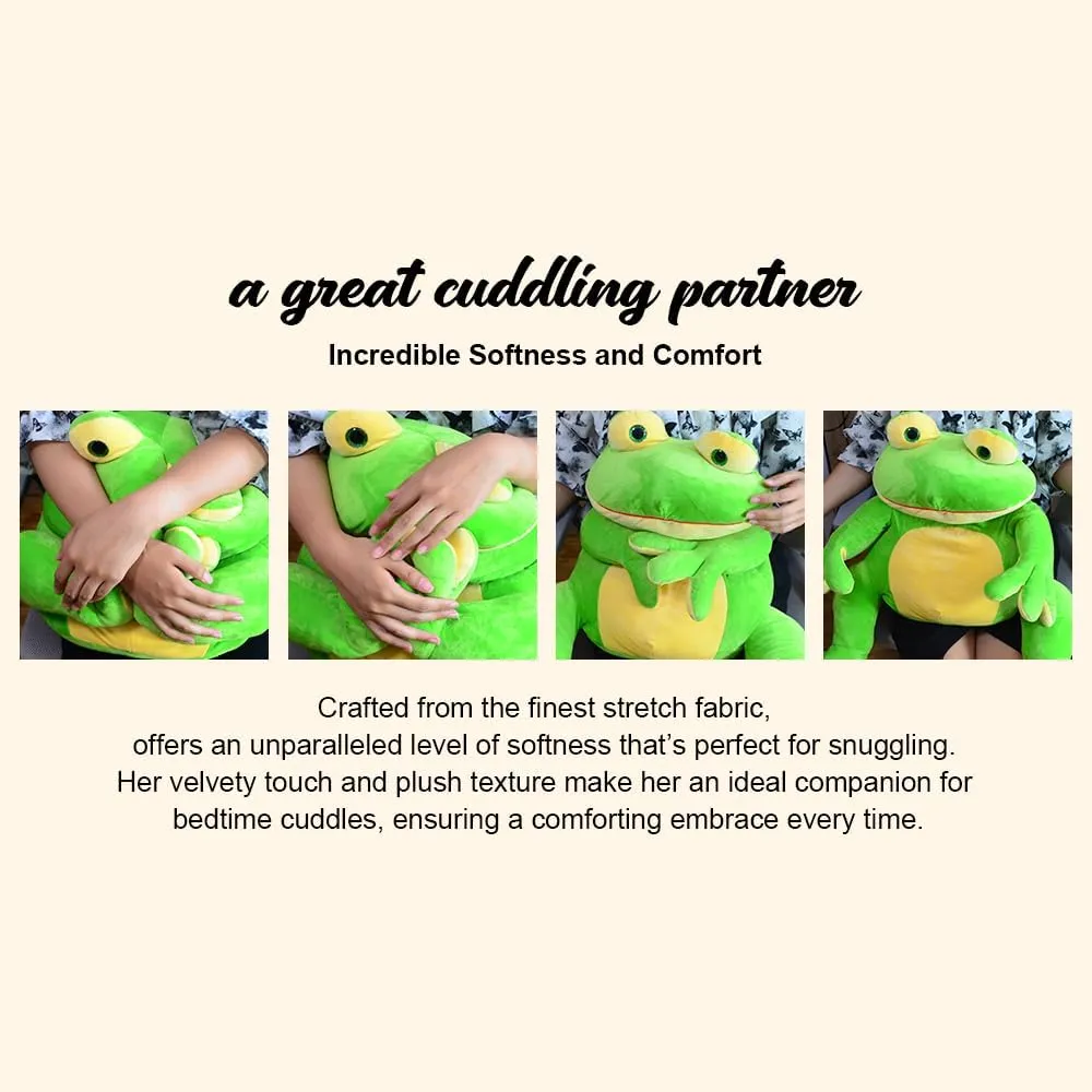 Cute Frog Plush Stuffed Animal Toy for Boys & Girls Large 16 Inch Soft Toad Plushie Perfect for Hugging and Decoration(Unloving)