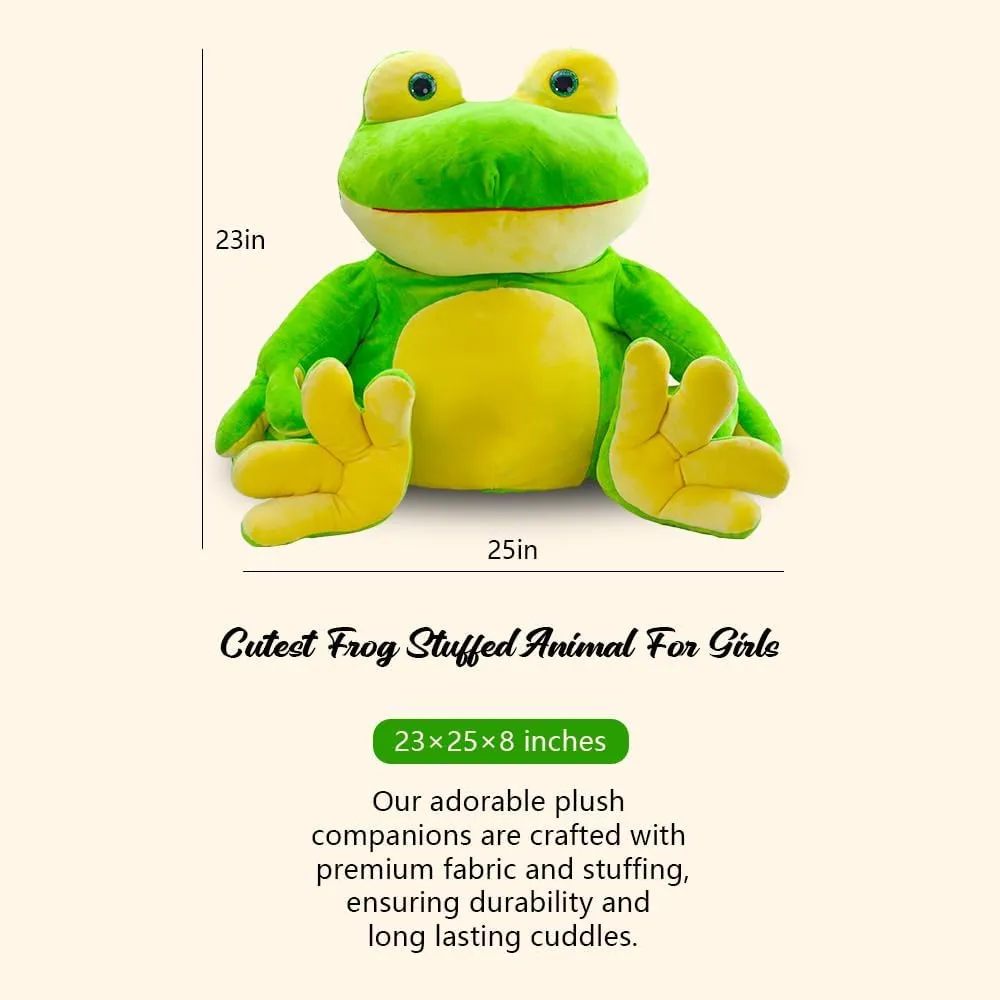 Cute Frog Plush Stuffed Animal Toy for Boys & Girls Large 16 Inch Soft Toad Plushie Perfect for Hugging and Decoration(Unloving)