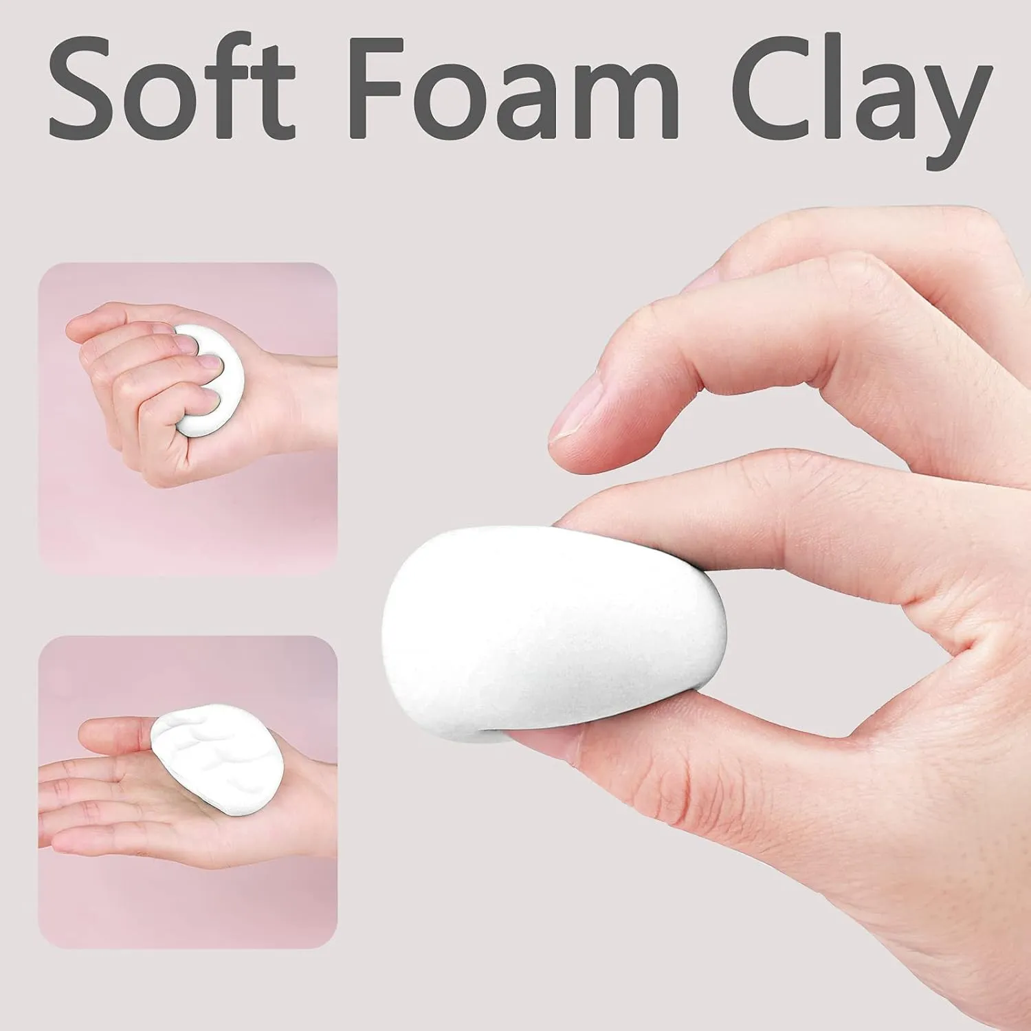 Cutedeer White Air Dry Clay, 1.1lb Foam Modeling Clay, Soft Squishy Molding for Kids Adults, Arts & Crafts Project Slime Supplies(1.1lb - 1 Pack, White)