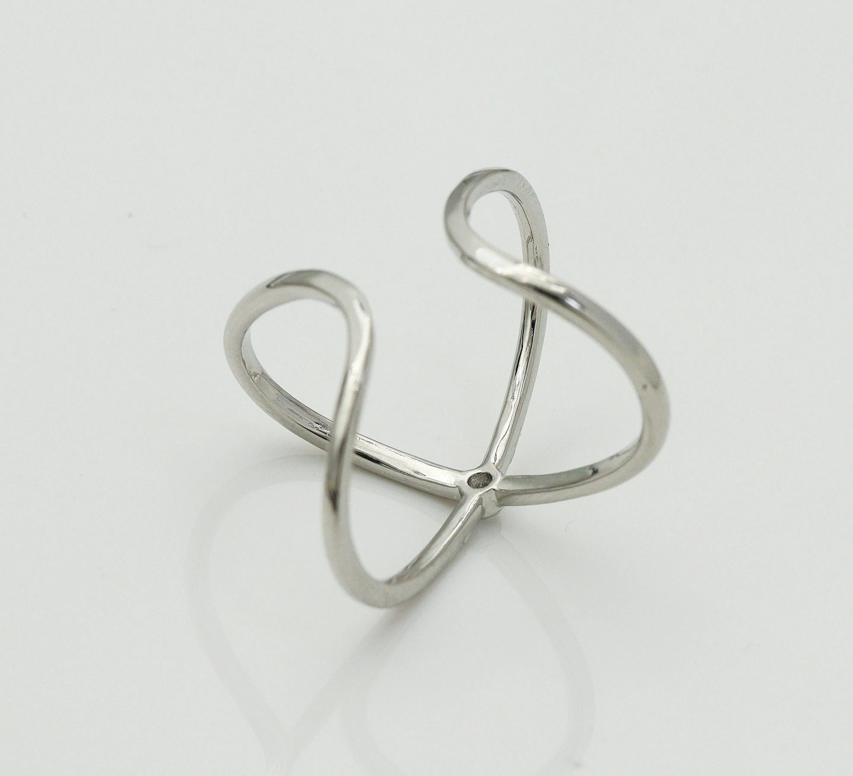 CZ Cross Adjustable Ring, Sku#B185
