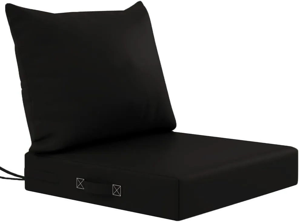 Deep seat Patio Cushion Set 19"x19"x4" Waterproof Fade-Resistant Patio Furniture Cushions & with Removable Cover Deep Seat & Back Cushion with Handle and Fixed Belt Outdoor Chair Cushion