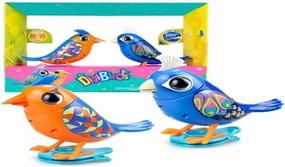 Digibirds Twin Pack, Interactive, Animated Electronic pet with Sounds and Record & Playback, Sings, Head Turns, Blue