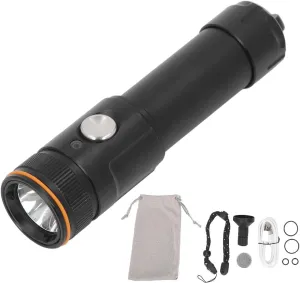 Diving Flashlights High 5000LM, IP68 Water Proof Tactical 110m LED Flash Light,6 Modes Zoomable Brightest Flashlights for Diving, Fishing