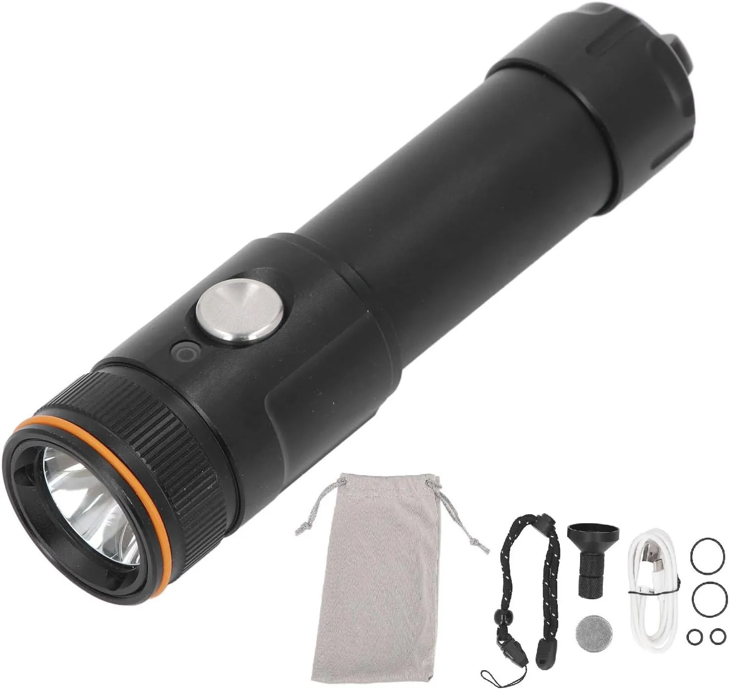 Diving Flashlights High 5000LM, IP68 Water Proof Tactical 110m LED Flash Light,6 Modes Zoomable Brightest Flashlights for Diving, Fishing