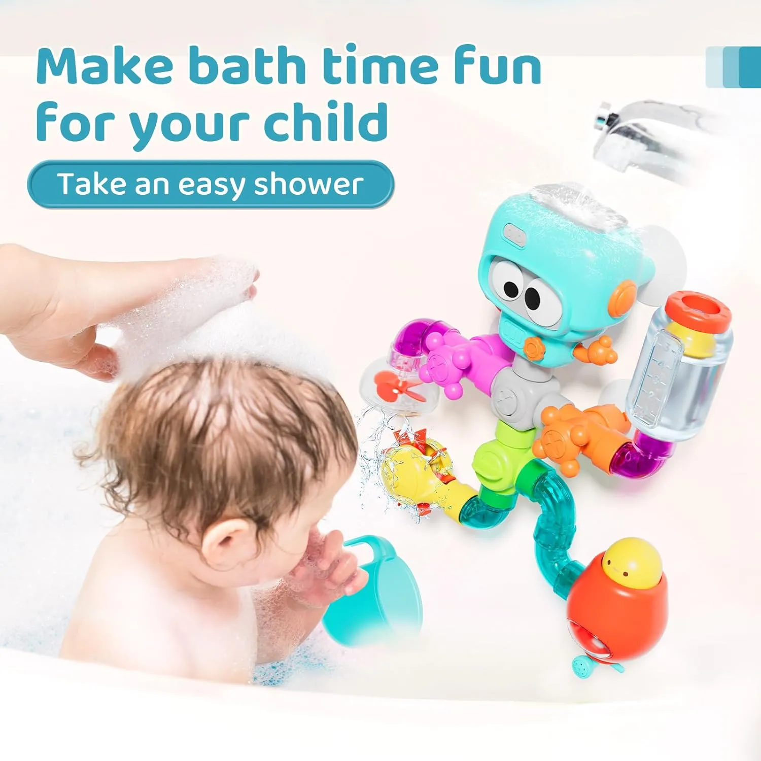 DIY Assemble Water Pipe, Bath Toys for Kids Ages 4-8, Building Kit for Ages 5-7, Fun Bath Tub Time Birthday Gifts for Toddlers 3   Year Old Boys & Girls