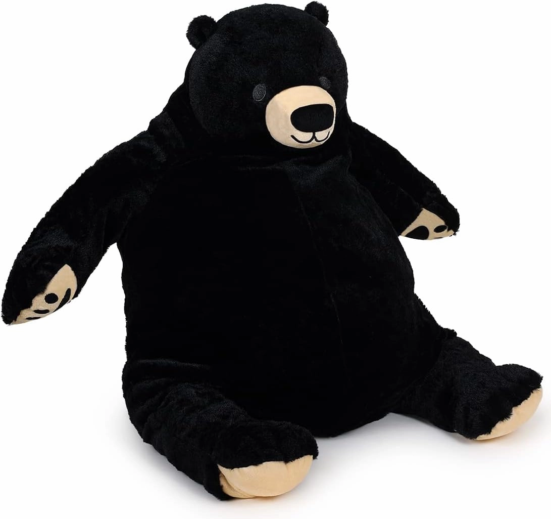 Djungelskog Bear Giant Simulation Bear Toy Stuffed Animal Plush Doll Huge Cuddly American Wildlife Black Bear Teddy Bear for Home Decoration Valentine's Birthday Gift, 23.6 in/60 cm, Black