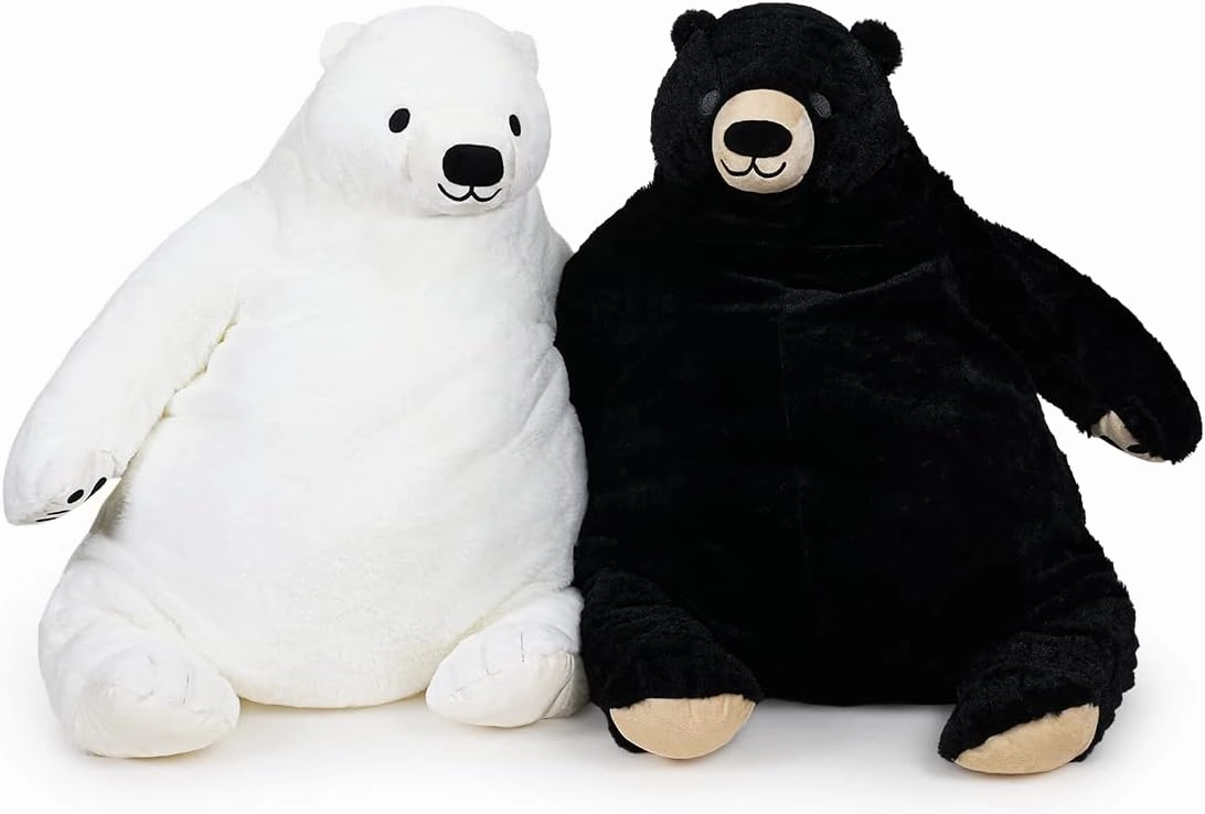 Djungelskog Bear Giant Simulation Bear Toy Stuffed Animal Plush Doll Huge Cuddly American Wildlife Black Bear Teddy Bear for Home Decoration Valentine's Birthday Gift, 23.6 in/60 cm, Black