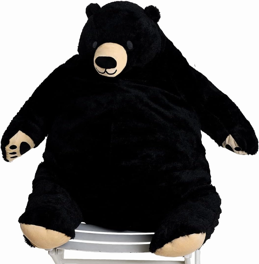 Djungelskog Bear Giant Simulation Bear Toy Stuffed Animal Plush Doll Huge Cuddly American Wildlife Black Bear Teddy Bear for Home Decoration Valentine's Birthday Gift, 23.6 in/60 cm, Black