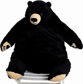 Djungelskog Bear Giant Simulation Bear Toy Stuffed Animal Plush Doll Huge Cuddly American Wildlife Black Bear Teddy Bear for Home Decoration Valentine's Birthday Gift, 23.6 in/60 cm, Black