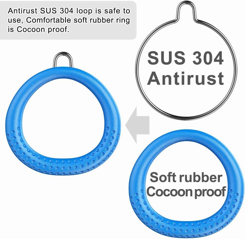Dolibest 2 Pack of Ninja Gymnastic Rings,Monkey Ring Outdoor Backyard Ninja Accessories Set,Swing Bar Rings Obstacle Course for Training Equipment for Kids,1000LB Capacity