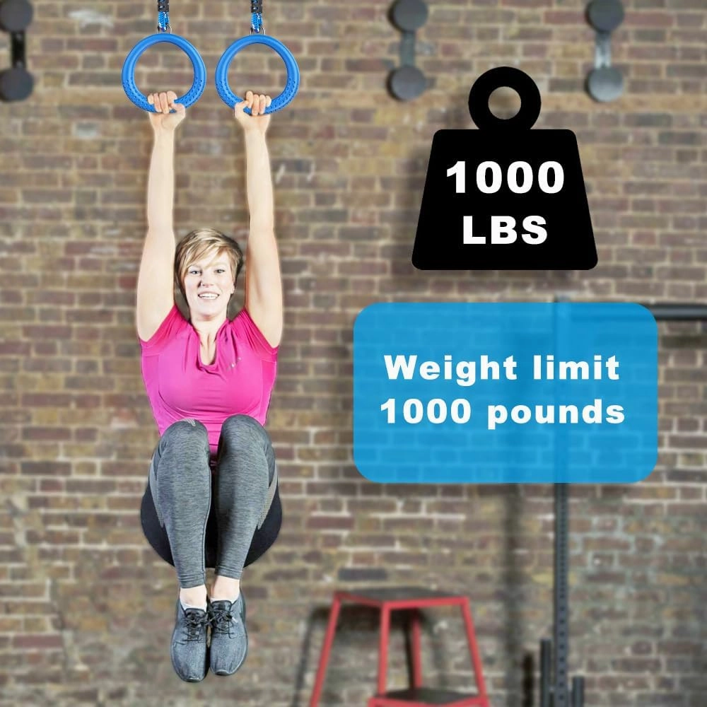 Dolibest 2 Pack of Ninja Gymnastic Rings,Monkey Ring Outdoor Backyard Ninja Accessories Set,Swing Bar Rings Obstacle Course for Training Equipment for Kids,1000LB Capacity