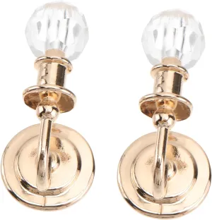 Dollhouse Wall Lamps 2pcs Vintage Metal Mini Wall Lights 1:12 Scale Girl Toys Crystal Diamond Hanging Lamps