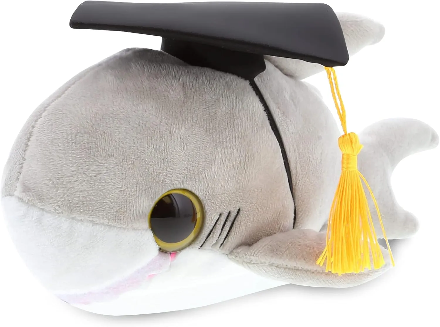 DolliBu Big Eye Shark Graduation Plush Toy - Super Soft Graduation Stuffed Animal Dress Up with Graduation Cap with Tassel - Reward Celebration Grad Gift - 6 Inches