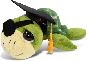 DolliBu Green Pirate Sea Turtle Graduation Plush Toy - Super Soft Plush Graduation Stuffed Animal Dress Up Graduation Cap Tassel Outfit, Gift with Personalization - 10.5 Inch