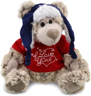 DolliBu I Love You Valentine Plush Polar Bear with Clothes - Cute Soft Cuddly Stuffed Animal with Red Heart Shirt for Valentines Day, Birthday Present, Anniversary, Romantic Date - 10 Inches