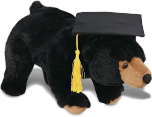 DolliBu Large Wild Black Bear Graduation Plush Toy - Super Soft Plush Graduation Stuffed Animal Dress Up with Graduation Cap with Tassel Outfit - Graduation Gift with Personalization - 16 inch